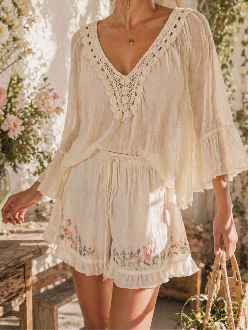 John Paul Richard Sheer Lace Top